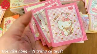 Xem bên trong túi Gia vị Rắc cơm Hello Kitty Nhật Bản (3tshophangnhat)