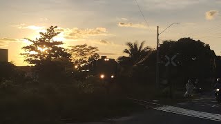 Trem da FTL passando em timon no final de tarde