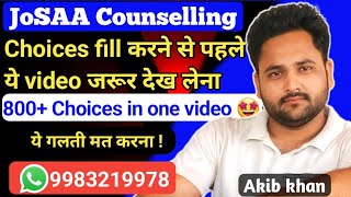 JoSAA Counselling 2024 choice filling || sequence of choice josaa counselling || #9staracademy #nsa