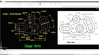 #15 Gear Arm 2D Drawing Practice In AutoCAD In Hindi/Urdu | AutoCAD 2D Gear Arm Practice Drawing