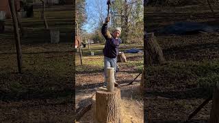 Chopping #wood for #firewood #woodstove #backyard #diyprojects