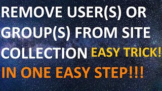 Remove a user or group from site collection - Complex Scenario!