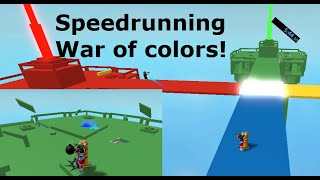 Speedrunning War of colors on Roblox