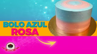 Como Decorar Bolo Duas Cores Azul e Rosa