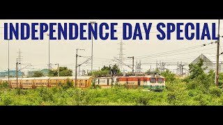 INDEPENDENCE DAY SPECIAL! TRI-COLOR WAG-9 Locomotive hauling KAVIGURU EXPRESS! #indianrailways