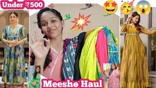 😱 நம்ப முடியாத அளவுக்கு 💥 செம்ம Quality Party wear Kurtis 🤩 Meesho Haul under ₹ 500 Pretty kurtis