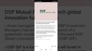 DSP Mutual Fund to launch global innovation fund of funds