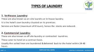 Hospitality Operations |Housekeeping LAUNDRY