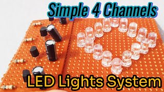 4 Channels LED Lights System 😮😮🔥 | Using with BC 547 Transistor | #circuit #led @MMtechno88