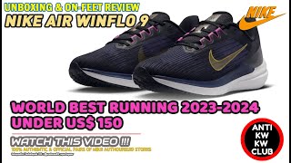 Unboxing & review on feet NIKE AIR ZOOM WINFLO 9 RUNNING SHOES 100% ORIGINAL NO FAKE