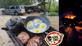 Epic Summer Camping 🏕️ Spruce Woods: BBQ 🥩 Campfire 🔥 Vibes & Sunrise Breakfast!" 🍳 #Camping