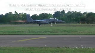 USAF F-15E'S departing and KC-135R circuit bashing at RAF Fairford on the 26/8/21