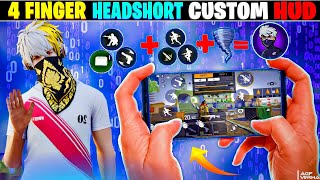 2024 New Top 3 Best 4 Finger Custom Hud Free Fire⚡{ MOVMENT+HEADSHOT } 4 Finger Custom Hud Free Fire