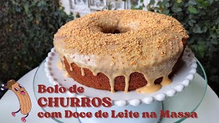 Bolo de Churros com Doce de Leite na Massa, super fácil e rápido de fazer!