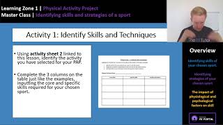 Identifying important skills and strategies in different sports