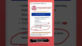 Download  Written Exam Admit Cards Constable 02 Women Battalions#JKPolice