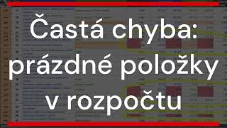 Nejčastější chyba v rozpočtu