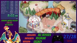 All Bosses Speedrun - 24:00 - Legacy, Regular, Solo - Cuphead