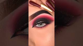 Pink & Black Smoky Eyes Tutorial 💗#easymakeup #like #comment #share #subscribe