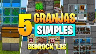 Minecraft Bedrock: 5 GRANJAS SIMPLES 1.18 🔥 #16 | (PE, XBOX, PS4, SWITCH, WIN10)