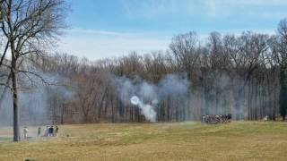 Smoke ring cannon fire reenactment