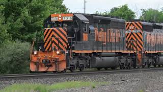 Wheeling and Lake Erie SD40s (at 6:10) at Greenwich Ohio May25th 2024 plus lots of CSX power too.