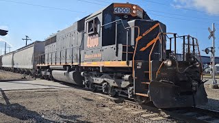 W&LE SD40-3 #4000 works Medina, & Burro crane EB through town! 2-13-24