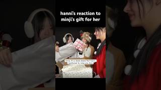 NEWJEANS Hanni Reaction to Minji’s Gift #newjeans #hanni #minji #hyein #haerin #kpop