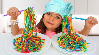 Diana and Maya are preparing colored noodles