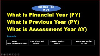 What is Financial year -F.Y. | What is assessment year A.Y. | What is Previous Year P.Y.|