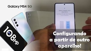 Unboxing do Samsung Galaxy M54, configurando a partir de aparelho não Samsung e primeiras impressões