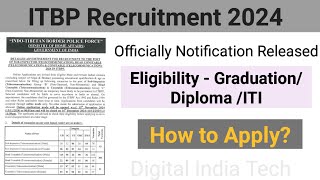 ITBP Telecommunication New Vacancy 2024 | ITBP SI, HC, Constable Qualification, Age, Exam, Physical