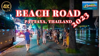 [4K 60 fps] Walking Tour at the Beach of Pattaya, Thailand 2023 #walkingtour #pattaya  #thailand