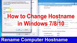 How to Change Hostname or Computer Name in Windows 7/8/10