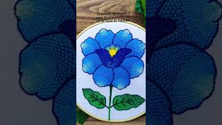 Rosa azul #embroidery #bordado #bordadofacil #art #bordadoamano #handmade #servilletasbordadas