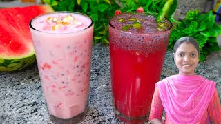 புதிய சுவையில் 2 விதமான தர்பூசணி refreshing drinks /watermelon juice in tamil/juice recipes in tamil