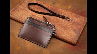 Zipper Credit Cardholder Wallet Brown Black