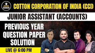 Junior Assistant Accounts | Previous Year Paper Solution | Cotton Corporation Of India 2024 | CCI