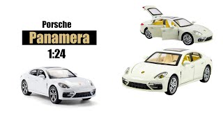 Porsche Panamera, White, Metal car, 1:24 Scale