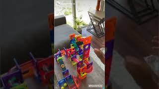 PicassoTiles PicassoToys Rainbow Colors Magnetic Tiles Marble Run Kids Educational Toys Play Ideas