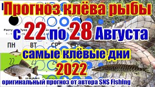 Прогноз клева рыбы на Эту неделю с 22 по 28 Августа Календарь рыбака на неделю Календарь клева рыбы