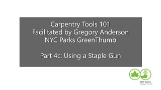 Carpentry Tools: Using a Staple Gun