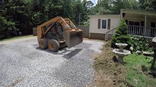 resurfacing a parking area with stone