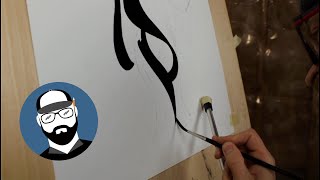 SIGN PAINTING - I hand paint my GIRLFRIEND like one of those French women! | Beautiful line art.