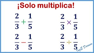 Operaciones con FRACCIONES HETEROGÉNEAS, el algoritmo donde solo multiplicas.