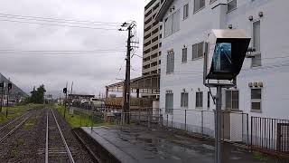 ＳＬやまぐち号の旅その2　240714　山口駅出発　発車の汽笛が響く