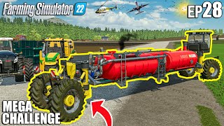 BUYING THE MOST STRANGE SPREADER IN FS22 | MEGA Challenge #28 | Farming Simulator 22