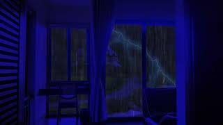 Rain Sound On Window with Thunder SoundsㅣHeavy Rain for Sleep, Study and Relaxation, Meditation 😴