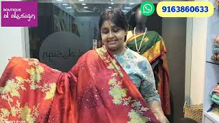 Hand Embroidery On Pure Silk Saree | Party wear Saree