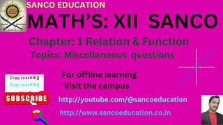 Relation and function XII math's/ miscellaneous questions